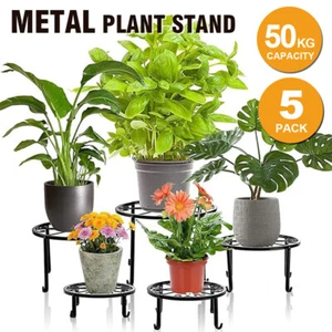5 Pack Metal Plant Stand Heavy Duty Outdoor Indoor Flower Pots Holder 5 Sizes - Picture 1 of 12