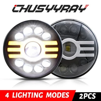 Faro LED redondo 6000K 7 pulgadas haz alto/bajo para Chevrolet Chevy II/Nova 1969-79 Foto 1 de 4