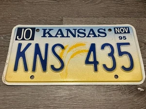 Kansas JO NOV 1995 Nummernschild #KNS-435 - abgelaufen & Sammlerschild - - Bild 1 von 6