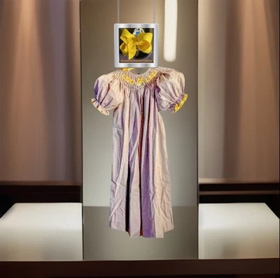 Niñas Nuevo Con Etiquetas Vestido Vive La Fete Calado Largo LSU Tigres Lazo Libre 6X Foto 1 de 4