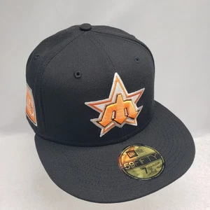 New Era Seattle Mariners Body Bag 40th Anniversary Blk Peach UV Fitted Hat 7 1/2 - Picture 1 of 6