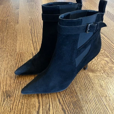 Botines Manolo Blahnik Gamuza Negro Correa Hebilla Punta Talla 37 Foto 1 de 4