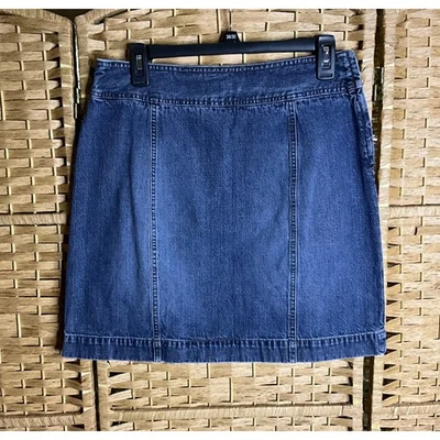 Geoffrey Beene Denim Mini Skirt Women's Size 8 Dark Wash Cotton Casual Y2K - Image 1 of 4