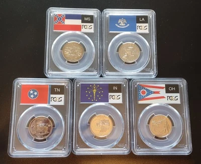 2002 S Clad State Quarter Set PCGS PR69DCAM Flags - Image 1 of 4