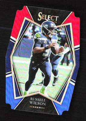 2021 Panini Select Red/Blue Die Cut Russell Wilson Seattle Seahawks #130 *A* - Image 1 of 2