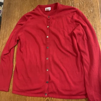 Cárdigan rojo con botones para mujer Liz Baker Essentials talla mediana Foto 1 de 4