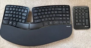 Microsoft Sculpt Ergonomic Wireless Keyboard and Number pad Model 1559 W/ Dongle - Picture 1 of 9