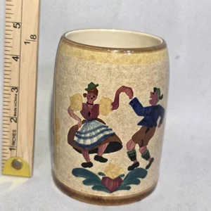 Vintage HOLLAND Beer Mug Hand Painted Stoneware Dutch Boy Girl 1/2 L - Picture 1 of 13
