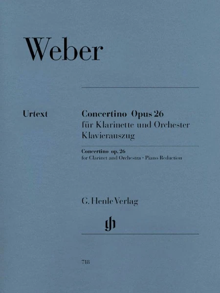 Carl Maria von Weber Concertino Op 26 Sheet Music Clarinet and Piano 051480718 - Image 1 of 1