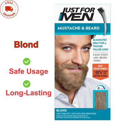 Colorante de bigote y barba solo para hombre para cabello gris, M-10/15 rubio, paquete de 1 Foto 1 de 4