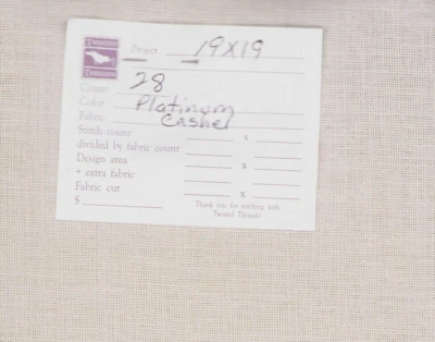 28 ct Cross Stitch Fabric Platinum 19x19" Cashel Linen Germany Switzerland - Image 1 of 2