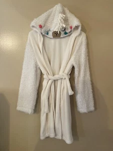 CO32 Gap Kids Girls Alpaca Llama Fuzzy Long Sleeve Hooded Tie Belt Robe Girls 14 - Picture 1 of 4