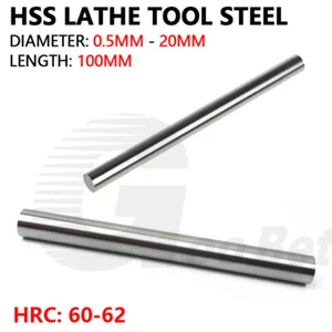 HSS Toolsteel Round Ø 0.5mm-20mm Lathe Tool Steel HRC 60-62 Bar Rod 100mm Length - Picture 1 of 16
