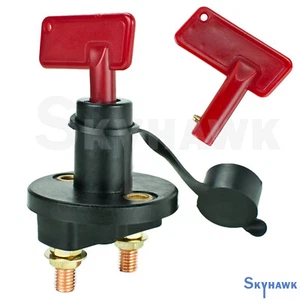 Auto Battery Disconnect Switch Brass Terminal Kill w/ 2 Keys Cars, RV, Boats 12V - Picture 1 of 2