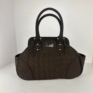 VERA BRADLEY Quilted ESPRESSO BROWN Women's 14" Microfiber Purse Travel Hand Bag - Picture 1 of 9