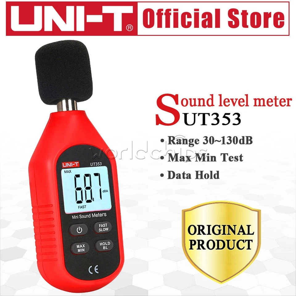UNI-T UT353 Noise Measuring Instrument db Meter 30~130dB Mini Audio Sound Level - Image 1 of 1