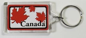 Canada Maple Leaf Clear Plastic Keychain Key Ring Souvenir Free Shipping - Bild 1 von 3