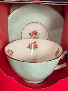 Royal Albert Polka Rose Teetasse & Untertasse 2-teiliges Set, neu im Karton - Bild 1 von 4