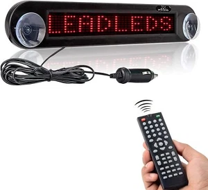 Leadleds Dc 12v Remote Led Car Sign Programmable Scrolling Message Sign Board fo - Picture 1 of 8