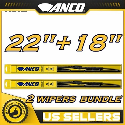 Juego de 2 limpiaparabrisas para ANCO 22"+18" 18-220/18-180 Driver+Pasajero Foto 1 de 4