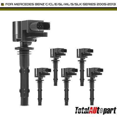 6x Bobinas de Ignição para Mercedes Benz C230 C280 C350 E280 E300 E350 ML450 SLK300 - Imagem 1 de 4