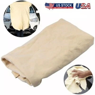 Paño de limpieza de coche de gamuza natural para lavado absorbente secado toalla falsa Foto 1 de 4