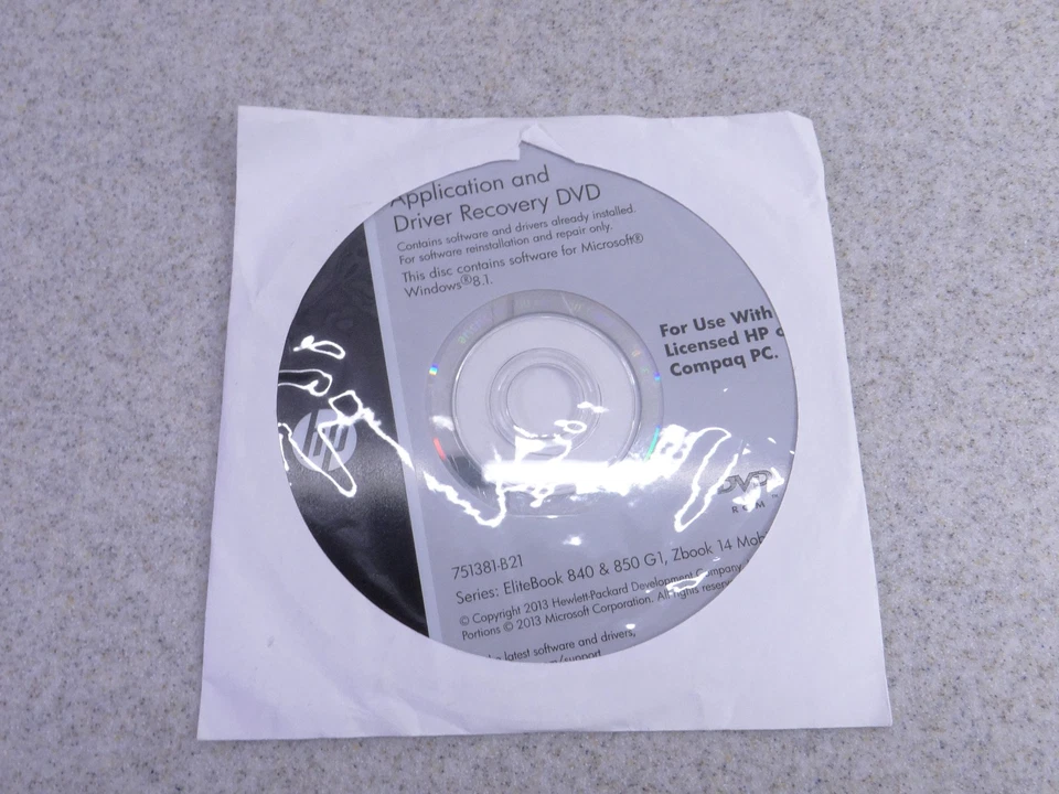 HP Driver Recovery DVD Windows 10 - EliteBook 840, 850,  G1, Zbook 14 Mobile - Image 1 of 4