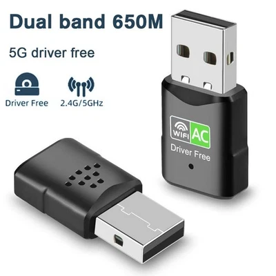 Dual Band 600Mbps USB WiFi Wireless Dongle AC600 Lan Network O7J7 5GHz I5R6 - Image 1 of 4
