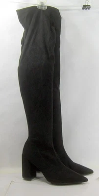 LILIANA Nuevas Botas Negras 4" Tacón Bloque Punta Punta Punta Sobre la Rodilla MUJERES Talla 11 Foto 1 de 4