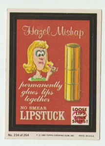 Wacky Packages 1980 Topps Sticker #234 Hazel Mishap Glues Lips Together - Imagen 1 de 2