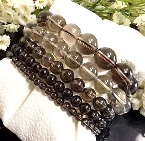 Smoky Quartz Stretchy Bracelet Healing Gemstone 4mm 6mm 8mm10mm12mm - Picture 1 of 7