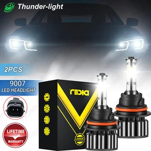 2x 9007/HB5 LED Headlight Bulbs Kit 6500K White High Low Beam Light Super Bright - Picture 1 of 12
