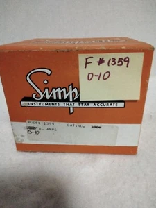 Simpson Model #1359 Panel Meter 0-10 AC Amps Catalog # ??? - Picture 1 of 8