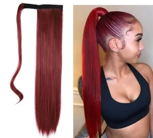 Gangel Ponytail Hair Extension Straight Pony Tails Wrap Around Hairpiece Claw Sy - Picture 1 of 3