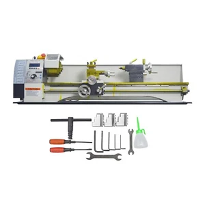 Precision Metal Bench Lathe Metric/Inch Miniature Lathe Metalworking 8"*32" 110V - Picture 1 of 21