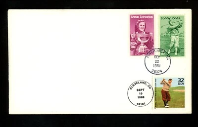 US FDC #3185 / 3185n None 1998 OH CTC 1930's Jones Golf Slam Dual #1932+1933 - Image 1 of 2