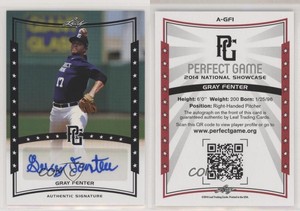 2014 Leaf Perfect Game Showcase Auto Black Gray Fenter #A-GF1 Auto