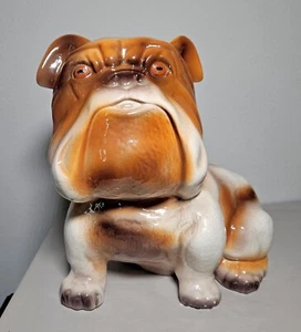 Vintage MCM Keramik Crackled glasierte Bulldogge Figur 12"x12" USA Dekor Americana - Bild 1 von 8