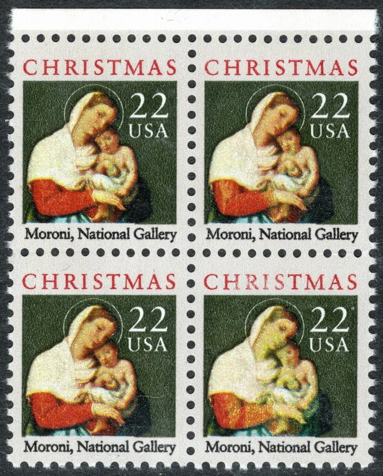 2367 22 Cent Madonna and Child Block With Red Partially Omitted at Bottom Right. - Image 1 of 1