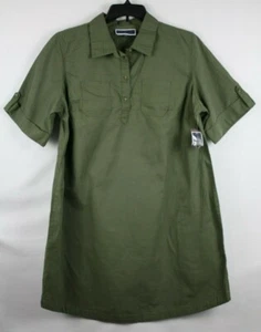 Karen Scott Plus Women's Casual Collared Shirt Dress Size 0X Green - Picture 1 of 3