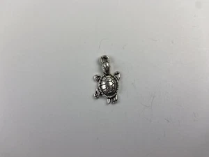 Turtle Curved Charm Metal Jewelry Making Bracelet Charm 3D Gray - Picture 1 of 3