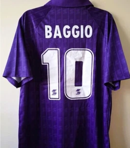 MAGLIA FIORENTINA 1989 90 BAGGIO CALCIO SHIRT S M L XL XX 10 ABM JERSEY VINTAGE - Foto 1 di 9
