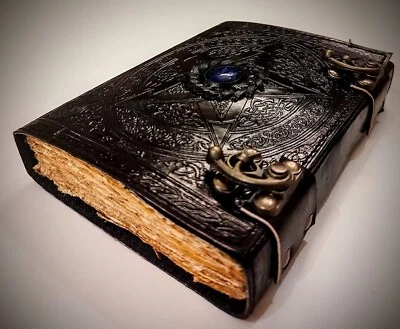Vintage Leather Journal Witch craft Leather Book of Shadows New pentagaram - Image 1 of 4
