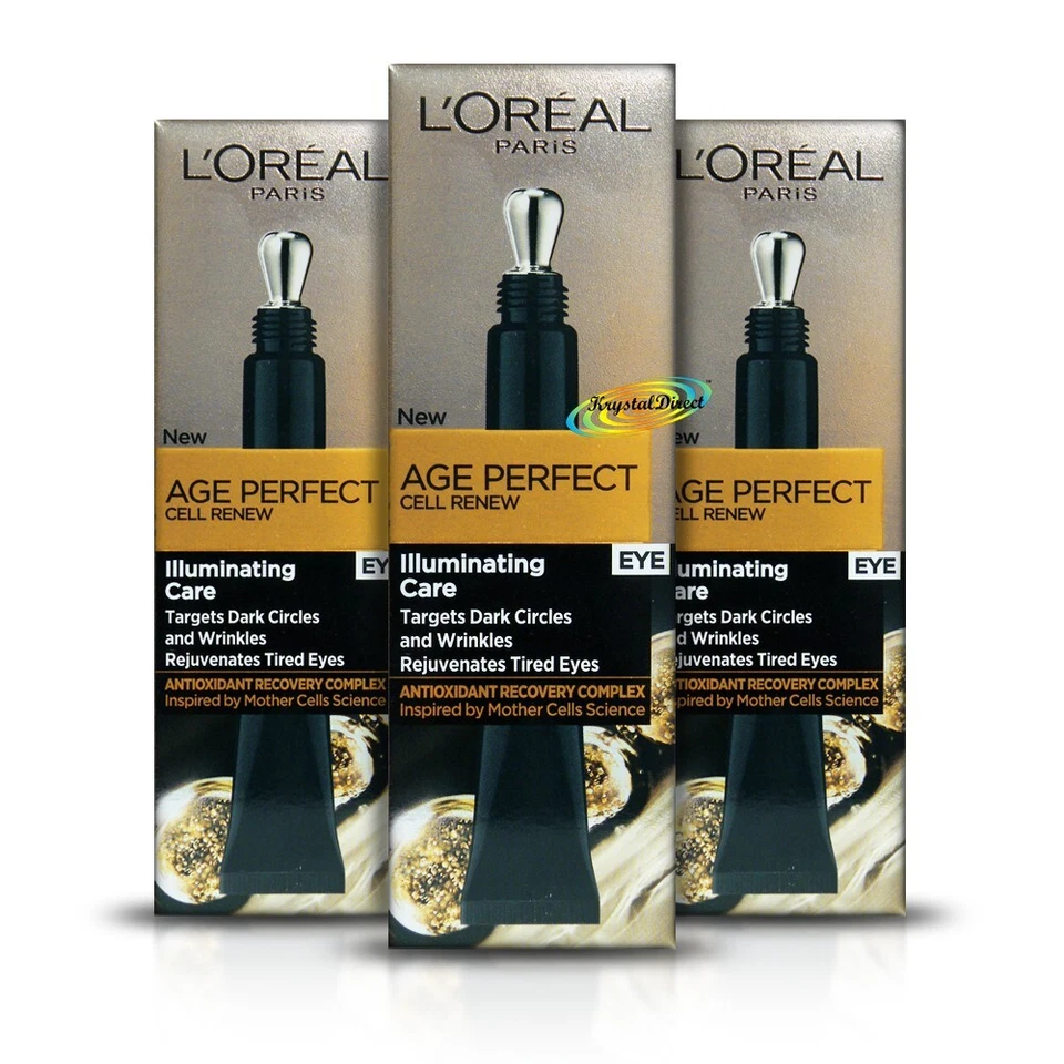 3x Loreal Age Perfect Cell Renew Illuminating Eye Care Cream 15ml - Image 1 of 1