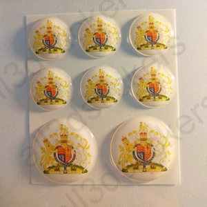 Stickers United Kingdom Coat of Arms Gel Domed Resin 3D Union Jack UK Sticker - Picture 1 of 2