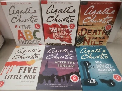Agatha Christie The Queen Of Mystery 6 Classic Hercule Poirot Novels NEW - Image 1 of 4