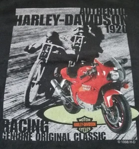 Vintage Harley Davidson Racing Tshirt XL schwarz Road Race Motorsport Made in USA - Bild 1 von 4