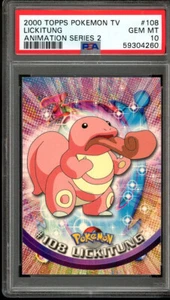 2000 Topps Pokemon TV Animation Series 2 Lickitung #108 PSA 10 Gem Mint - Picture 1 of 2
