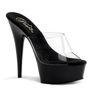 Pleaser DELIGHT-601 Clubwear Fashion Shoes, Slip/On 6" Platform Sandal. - Picture 1 of 10