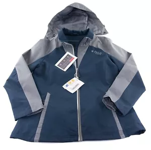 Women's Wind & Rain Jacket Water Resistant Zip-Off Hood Reflective Med North End - Picture 1 of 12